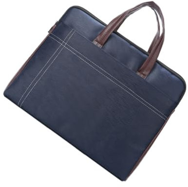 OSALADI Business Dokumententasche Aus Canvas A4 Mit Reißverschluss Große Kapazität Dunkelblaue Aktenordnertasche Für Herren Tragbare Business Mappe Für Büro Und Reisen