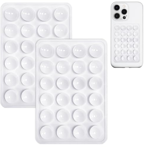 AZXYI Anteel Lot de 2 Supports à Ventouse en Silicone pour téléphone Portable, Support adhésif en Silicone, antidérapant pour téléphone Portable, Support Solide pour Selfies et vidéos (Blanc)