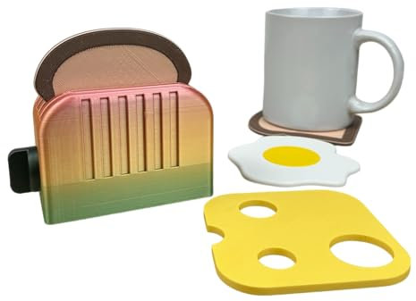 Made Happy Toast Set Coasters | Living Room Accessories & Decorative Home Accessories | New Home Gifts & Home Decor | Coffee Table Decor & Kitchen Accessories | Quirky Home Decor