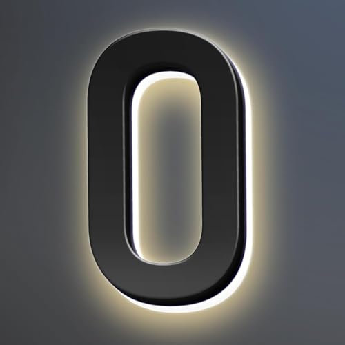 Husnummer, bakgrundsbelysta LED-adressnummer, moderna upplysta husnummer, upplysta husnummer för utsidan, 8 tum/200 mm