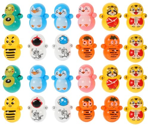ifundom 60 Pezzi Giocattoli Mini Non Cadono a Forma di Animale in Plastica Colorata per Bambini Decorazione Festa Regalo Facile da Conservare Resistente Colore Casuale Stile Casuale