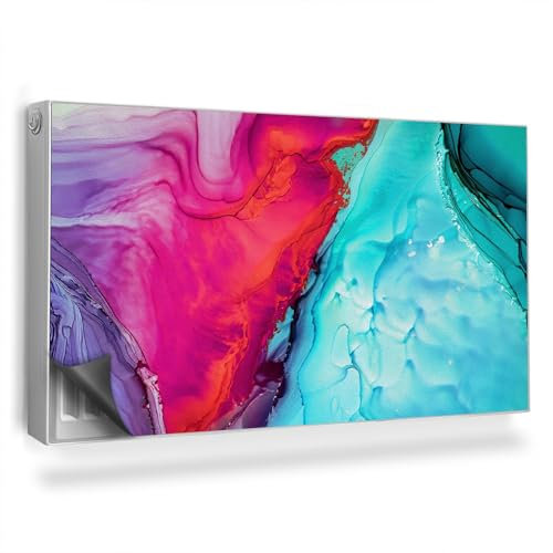 Couverture Magnétique 110x60 cm Tapis Design pour Radiateurs Facile à Installer Anti-poussière Protège et Décore Cache Radiateur - Mélange de peintures, Rose, céladon, Violet