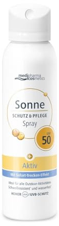 Sonne Schutz&Pflege Aktiv Aerosol-Spray LSF 50 - medipharma cosmetics - ultraleichte Formel & hoher UV-Schutz - Sonnenpflege für den Sport