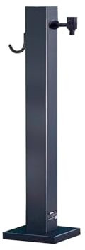 Fuente Jardin, Columna de Agua Cuadrada de Acero Inoxidable para Jardín, Grifo de Agua Negro para Suelo, Poste de Salida Anticongelante y Soporte para Manguera(60cm/24in)