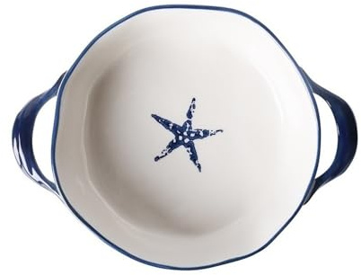 FZL02068LM Pirofile da Forno Vassoio for Riso al Forno in Ceramica, Grande, Doppio, con Ciotola for Cottura, Utensili creativi for la Colazione Pirofila da Forno
