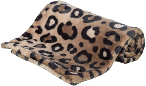 TRIXIE Hundedecke Leo, weiches Hundekissen in Braun, 70x50cm - gemütliches Hundekörbchen mit Softplüsch - 374249 | Weiche, komfortable Liegematte mit rutschfestem Boden – für Hunde, kuschelig und angenehm gepolstert