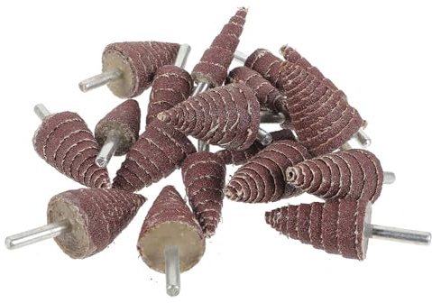 SAFIGLE 20 piezas Ruedas Abrasivas de Lija Cono con Mango Cabezas de Lijado de Cono para Discos Flap para Pulido y Esmerilado Accesorios para Amoladoras