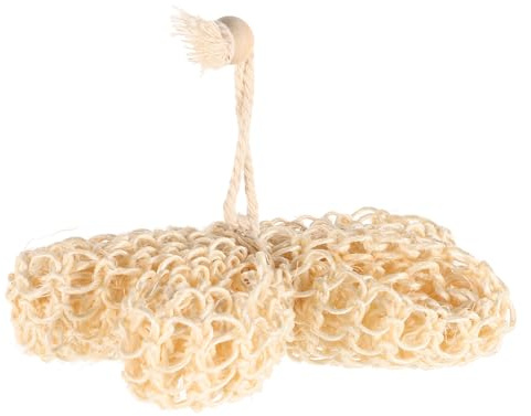 Mikikit Bola de Baño Exfoliante de Sisal Natural 12X7X3 CM Esponja Corporal para Ducha Estropajo Exfoliante para Piel Adecuado para Limpieza Profunda y Cuidado el Hogar Uso Adulto