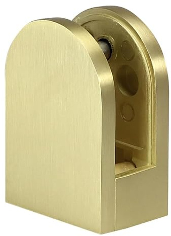 Glass Bracket / Clamp for Stair Handrails – 8mm or 10mm Toughened Glass – Chrome, Black, Brushed Nickel or Brushed Brass (Brushed Brass, 8mm)
