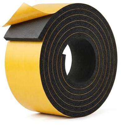 XLTBOMS Moosgummi Selbstklebend, Schaumstoff Klebeband - 50mmx6mmx4M | Schaumstoffband, Dichtungsband Wasserdicht, Schaumgummi Schwarz, Dichtband für Fenster, Tür, Möbel, Isolierung, Abdichtung