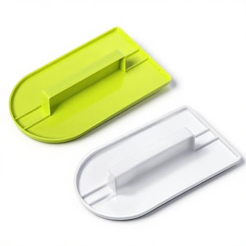2 PCS Fondant Smoothing Tool, Plastic Cake Decorating Smoother and Polisher Icings Scraper Paddle Tool White Fondant Smoother and Scraper Set Cake Decorating Tools for Decoration Sugar Craft (White)