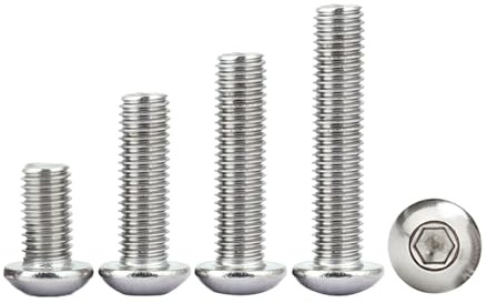 Stehbolzen, 10 Stück M4/M5 Länge 4–80 mm Knopf-Rundkopf-Sechskant-Innensechskantschraube 304 Edelstahl-Schraube(16mm,M4-10pcs)