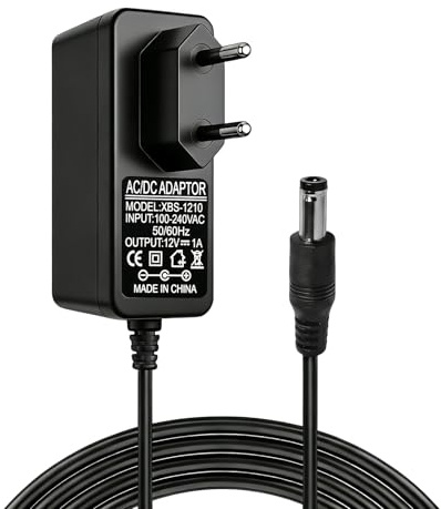 Alimentatore 12V 1A AC/DC 12W 100-240V 50/60Hz con Jack 5,5x2,5mm, Adattatore Universale per TV Box, Strisce LED, Router, Telecamere, Mini PC, DVR e Veicoli Elettrici per Bambini