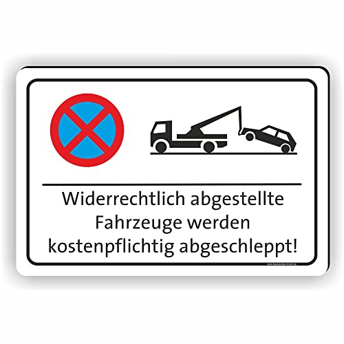 Fassbender-Druck SCHILDER - Parkverbotsschild - Parken verboten Schild - Schild zum Markieren vom absoluten Parkverbot oder Privatparkplatz - Aluverbundplatte für einen Parkplatz (60x40cm Schild)