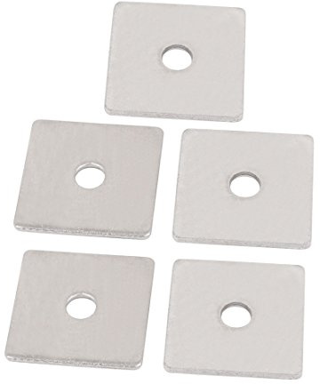 sourcing map 5stk M6 x 30mm quadratisch Edelstahl flache Reparatur Platte Silber Ton de