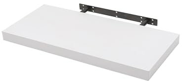 WOLTU Mensola da Muro Rettangolare Scaffale Libreria a Parete Decorazione per Cameretta Ufficio Porta CD/Dvd in Legno Bianco 110cm RG9316ws