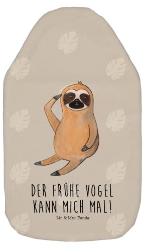 Mr. & Mrs. Panda Wärmflasche Faultier Vogel - Geschenk, angespannt, Bettflasche, Kleine Wärmflasche, Kinderwärmflasche, früher Vogel, Faultier
