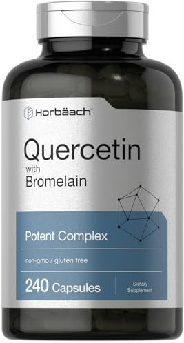 Horbäach Quercetin with Bromelain Supplement | 240 Capsules | Non-GMO and Gluten Free