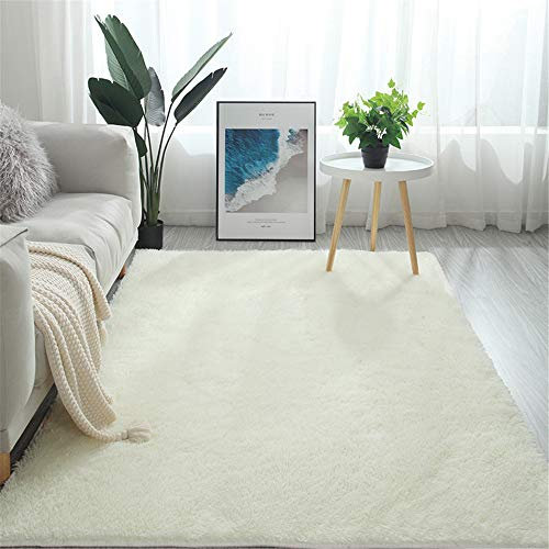 Faux Lammfell Schaffell Teppich Lammfell Schaffell Teppich Longhair Fell Nachahmung Wolle Bettvorleger Sofa Matte (Beige,80 * 200 cm)