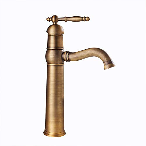 Wasserhahn Bad - Waschtischarmatur Retro Bronze Einhebel Hoch Badarmatur, Kaltes Und Heißes Wasser Vorhanden, Messing 360° Drehbar Waschbecken Mischbatterie, Mit Keramikkartusche, Wunderschöne Design