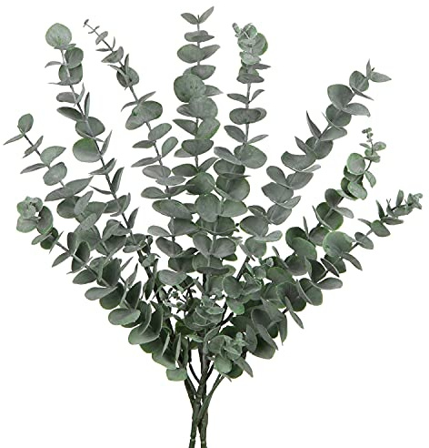 Briful 3 PCS Künstliche Eukalyptus Zweige Kunstpflanzen Faux Eukalyptusblätter Stiele Künstlich für Blumenarrangement Deko Pflanze