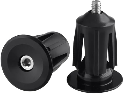 Azarxis Lenkerendkappen Lenkerstopfen Fahrradgriffe Stecker Lenker Endkappen für Fahrrad Mountainbike Rennrad (Schwarz - 23,3mm - 2 Stück)