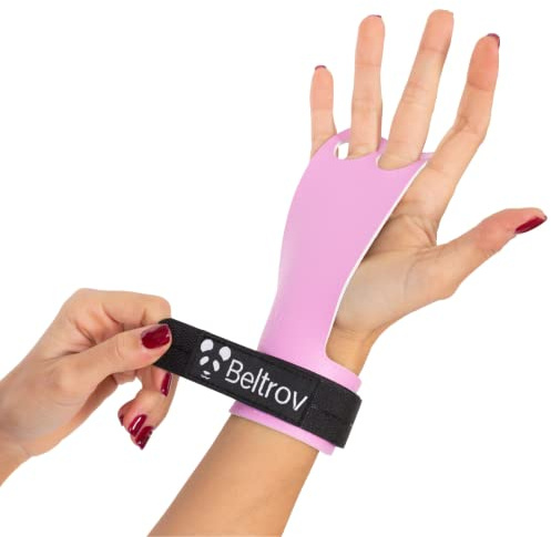 Beltrov - Maniques pour l’Entraînement en Parcours, Le Gym, Gymnastique, Halterophilie, Fitness, Barre de Traction - pour Hommes et Femmes - 2 Trous - Poignées pour l’Haltérophilie (Rose, S)
