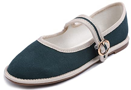 Feversole Women's Canvas Breathable Mary Jane ，Mujer Zapatillas Merceditas De Lona Mary Jane
