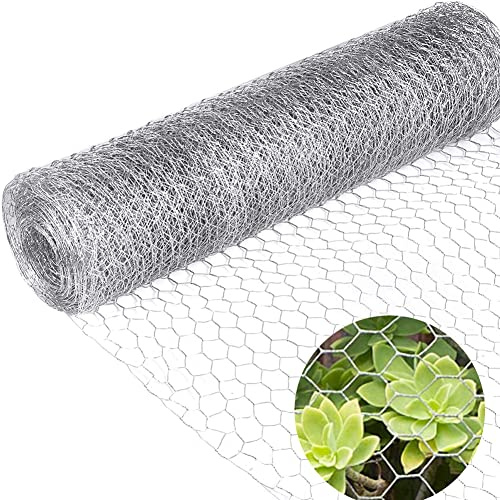 Chicken Netting Roll, 35cm X 10m Galvanized Metal Hexagonal Fencing | Florist Mesh for DIY Craft and Home Decoration, T-09