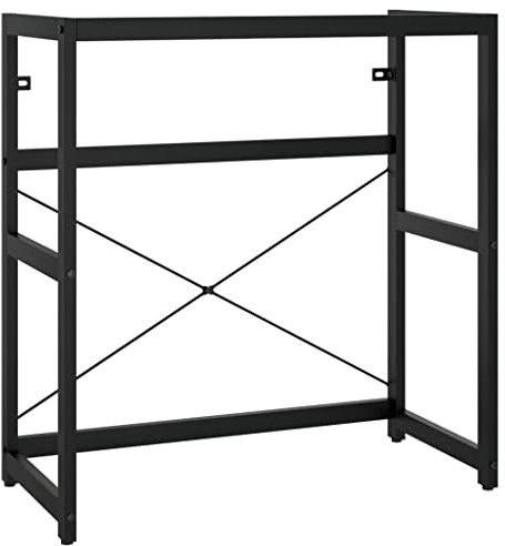 vidaXL Estructura de Lavabo Cuarto de Baño Soporte Aseo Lavamanos Inodoro Fregadero Almacenamiento Muebles de Hierro Negro 79x38x83 cm