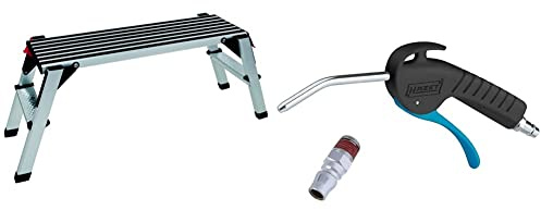 KS Tools 800.0960 Aluminium-Sicherheits-Laufbühne, L1000xB405xH480mm & HAZET Ausblaspistole 9040P-1 | 100 mm Lange, Gebogene Drüse, 6 Bar Betriebsdruck mit ergonomischem Handgriff