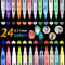 LETO Acrylstifte für Steine Wasserfest,24 Farben porzellanfarbe stifte,Multimarker Stifte Glasmalstifte für Papier, Leinwand, Holz, Glasmalerei, Keramik, Basteln(0.7mm Spitze)