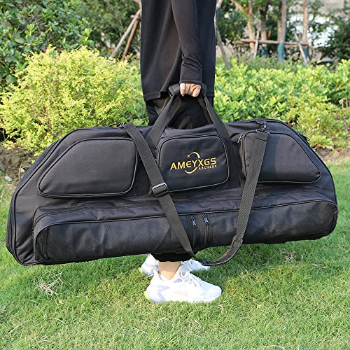 wolfman 44 Inch Compoundbogen Tasche mit Pfeil- und Zubehörtasche und Rucksackgurten (Schwarz)