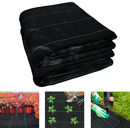 YRHome 50 m² - Tissu Anti-Mauvaises Herbes - pour Jardin - Perméable à l'eau - Protection UV - Résistant aux déchirures - 100 g/m² - Film Anti-Mauvaises Herbes - 2 m x 25 m = 50 m²
