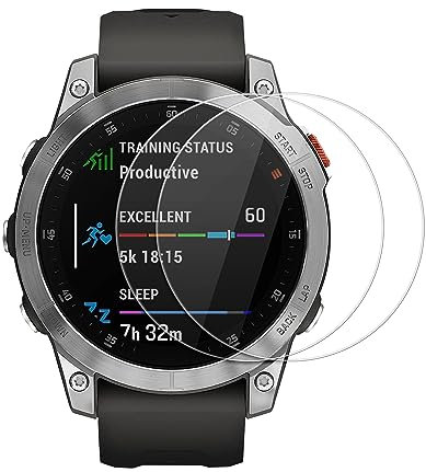 kwmobile 2X Protection écran Compatible avec Garmin EPIX Protection ecran - Set de vitre en Verre trempe Transparent pour Montre Fitness Tracker