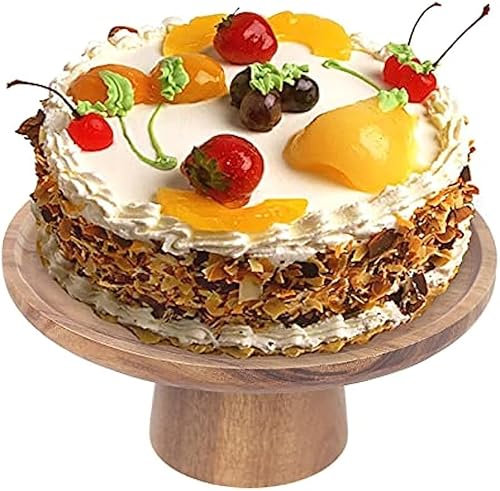 EdirFtra Holztortenständer, Tortenplatte Dessertständer Hochzeitstortenständer Runder Geburtstagskuchenständer Antiker Kuchenständer (25 * 8.5CM)