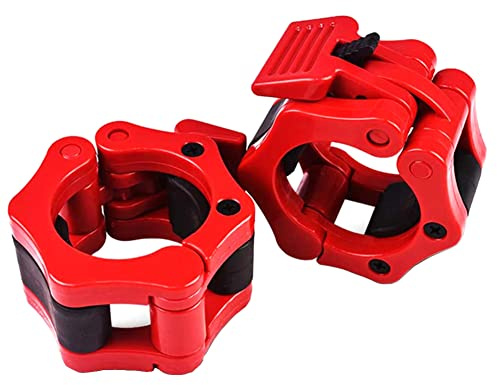 Barbell Clamps Olympic Spinlock Collars Dumbbell Clips Weight Lifting Bar Lock Quick Release Professional Barbell Buckle 1 Pair for Gym Exercise Fitness Body Building 50 mm