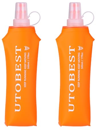 UTOBEST Soft Flask TPU, Bouteille d'eau de course pliable sans BPA, Bouteille d'hydratation pour la randonnée, le cyclisme, l'escalade et le marathon