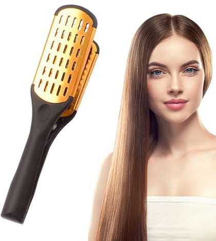 Spazzola per capelli con morsetto, Spazzola per capelli doppia faccia | Spazzola per lisciare i capelli con setole di cinghiale doppia faccia - Spazzola lisciante per capelli spessi, Whrcy