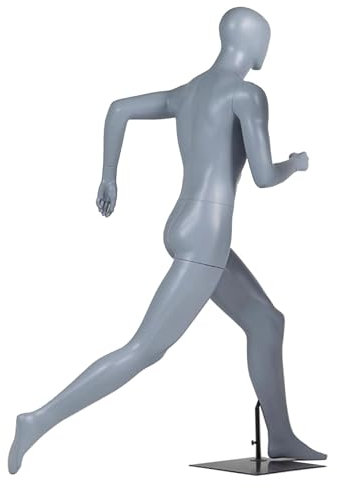 Schaufensterpuppe Sportschaufensterpuppentorso, Laufende Männliche Weibliche Tracht, Leichter Ganzkörper-Stehpuppe, Einzelhandelsbekleidungsgeschäfte, Dummy-Modell ( Color : Light Gray , Size : Male )