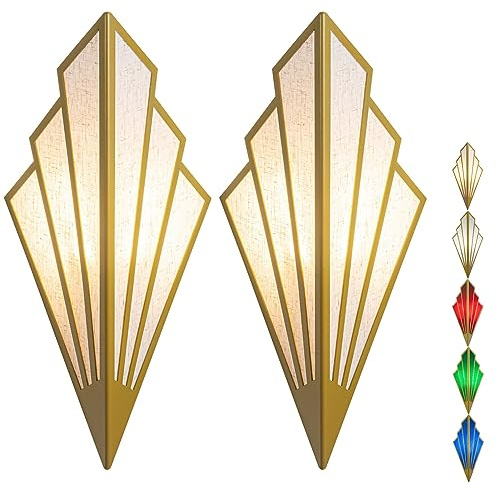 Peskoe Wandbeleuchtung,Fernbedienung Wandlampe mit Schalter, Akku Wandleuchte Ohne Stromanschluss und Ohne Bohren, Wandleuchte goldene - Coole Sachen für Jungs (Color : Gold)