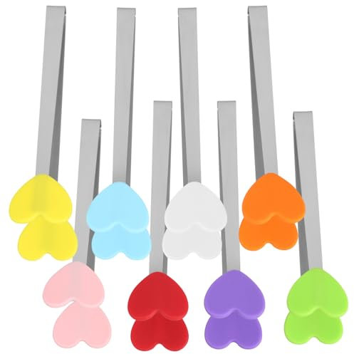 Alipis 8stücke Teiliges Silikon Herz-grillzangen Ergonomische Küchenzange Für Bbq Grillen Und Servieren Von Lebensmitteln - Und Hitzebeständig Vielseitig Einsetzbar Für Snacks Und