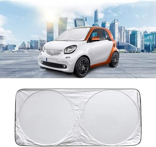 Sonnenschutz Auto Frontscheibe für Smart Fortwo Forfour 453 451 450,Frontscheibenabdeckung Faltbare Auto Windschutzscheibe Sonnenblende Blockiert UV Strahlen