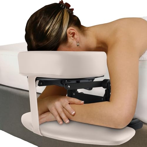 EBANKU Beige Massagetisch Gesicht Wiege Kissen, Allgemein einstellbare Gesicht Wiege für Gesicht Kissen Unterstützung Halterung, Komfort-Schönheits-Spa Kopfstütze Bett Gesicht Wiege für Tische