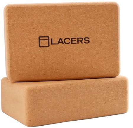 Lacers PetrolLine Yoga Block Kork 2er Set - Natürlicher Korkblock für Yoga, Pilates, Fitness, Stretching und Meditation - Rutschfest, Stabil & Nachhaltig - Für Anfänger & Fortgeschrittene