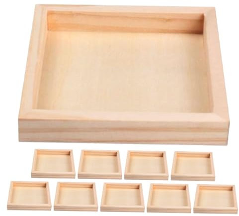 Garneck 10stücke Holztablett Für Puzzle-blöcke Unfinished Holz Tablett Puzzle Spielzeug Organizer Vielseitig Einsetzbar Als Ablageschale Für Zuhause