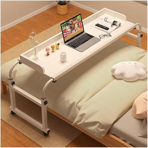 ZIXIAOS Mobilitätstisch Mit Rädern, Nachttisch Auf Rollen, Höhenverstellbarer Tisch 65–95 cm Für Schlafzimmersofa,A-120 * 40cm