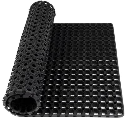 KARAT Tapis caillebotis en Caoutchouc - Tapis grattoir alvéolé - Tapis d'entrée élimine Les boues - Revêtement de Sol pour l'entrée antidérapant - Modèle Octo Door (23 mm | 40 x 60 cm)