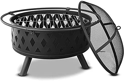 XZHOOQP Fogones para Exteriores, Calentadores, Parrilla para Barbacoa, Cuenco para fogatas, fogatas de leña, fogatas para jardín con Rejilla para Parrilla, Chimenea 2 en 1 para fogatas, barbacoas