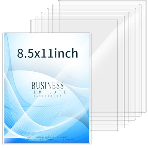 7 Pcs 8.5 x 11 Rigid Print Protectors, Hard Clear Plastic Sleeves for Paper, Heavy Duty Waterproof Photo Sheet Protectors for Birth Certificate, Document Holder, Poster, Magazine